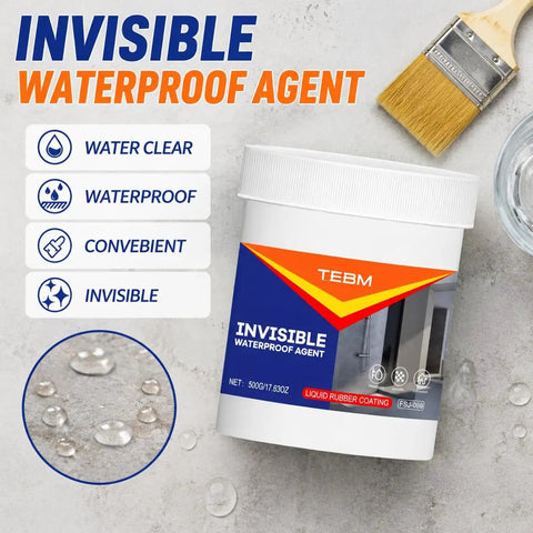 No Sweat Clear Waterproof Sealant Paste For Shower Areas And Tile Grout Slick Invisible Coating Kit With Brushes And Gloves. 500g liquid rubber coating.