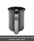 Rear view of Boss-Grade Turkish Coffee Maker For Five Cups With Ember Mode and Automatic Temperature Control in Galaxy Grey.