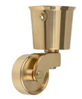 Solid Brass Round Cup Caster Wheels For Tables Sofas And Dressers Smooth As Butter, heavy-duty brass roller for furniture.