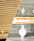 Image of 20 Pack String Clips For Roll Up Shades Compatible With Radiance Bamboo Blinds, installed on window shades.