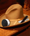 Beige hat with Multi Size Foam Hat Size Reducer Tape Inserts With Self Adhesive For Custom Fit Lightweight Hat Sizer Pack