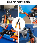 Awesome Set Of Premium Push To Connect Air Line Disconnect Tools With 15 Piece Fitting Kit For Quick Removal And Installation On All Common Pneumatic Sizes Like 1/4 Inch To 1/2 Inch Without Any Hassle. air line fitting tool handling orange pneumatic tubing
