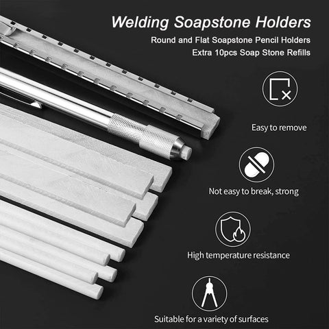 MIG Welding Tools 10 Piece Kit Including Chipping Hammer Leather Welding Gloves Speed Square Welding Clamp Soapstone Holder