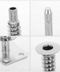 Close-up of 4 Pack Sofa Height Adjustment Hinge Screws For Headrest And Armrest Upgrades Universal Recliner Parts, 2.5x1.3 Inch