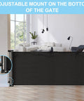 120 Inch Extra Wide Retractable Baby Gate For Large Openings Perfect For Doorways And Indoor Outdoor Use Ultra Long Mesh Pet Gate shown in living room setup