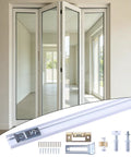 36 Inch Bifold Door Hardware Kit with one piece track, screws, and brackets for quick closet door repair and replacement.