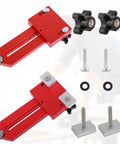 Thin Rip Jig For Table Saw With Push Block Featherboards And Push Sticks Pro Grade Safety Kit components in red and black