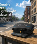 Beefy Heavy Duty Fat Bike Inner Tube 20x4.0 with Schrader valve, durable butyl rubber, on digital scale, street background