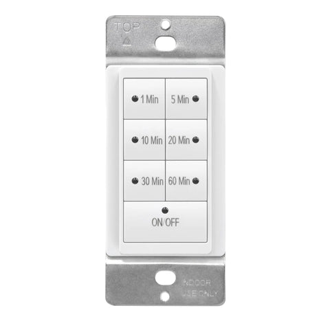 Front view of the 1875 Watt Seven Button Countdown Timer Switch Set It And Forget It With 60 Minute Delay