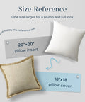 Size comparison of 20x20 pillow insert and 18x18 pillow cover. Outdoor Pillow Inserts 18x18 Inch Waterproof Striped With Reinforced Piping Pack Of 2 For Patio Furniture And Garden Decor Water Resistant Square Cushion Form Stuffers Hypoallergenic Fill