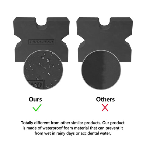 Comparison between two pack portable shooting rest benches for rifles, pistol and shotgun showing waterproof foam material.