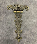 Legit Vintage Brass Plated Cabinet Door Hinges Heavy Duty Pair For Closets Cupboards And Wood Projects Built Tough With Dead Straight Alignment And Seamless Swinging Action, detailed design close-up.