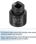 Close-up of 22mm hole cutter from 2-Piece Conduit Punch And Die Set, Chrome steel, for Boss-Grade Heavy-Duty Electrical Wiring Cutter Kit.