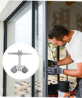 Man installing Heavy Duty Sliding Door Track Roller Wheel For Smooth Operation And High Load Capacity Perfect For Industrial Doors Cabinets And Closets Durable Steel Wheel And Track Hardware