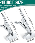 Two Pack 8 Inch And 10 Inch Locking Sheet Metal Pliers Set Heavy Duty Duck Bill Pliers With Adjustable Tension Carbon Steel