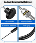 15 Ft PTO Control Cable With 2 Inch Black Knob For Dump Trucks And Heavy Equipment Replacement 55199 - material features