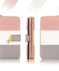 RFID Blocking Large Capacity Womens Bifold Wallet With ID Window Zipper Coin Pocket Dope Ice Cream Design Vegan PU Leather