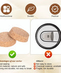 Two Pack Cork Bottle Stoppers Set For Jars And Glass Bottles next to a metal lid, illustrating cork advantages