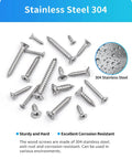 Top Shelf 304 Stainless Steel Wood Screws Assortment Kit With Phillips Flat Heads And Self Tapping Design Made For Fixin Up Patios Or Garages Comes Rigged With 550 Pieces Sizes 4 Through 12 - assorted screws on display