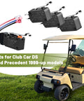 Golf Cart Micro Switch Kit For 1999 Up Club Car DS Precedent Gas Or Electric, 3 Wire Forward Reverse Limit Switch Set shown with golf cart.