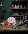 Desoldering Solder Wick Braid 2.0mm Width, 1.5m Length on workbench with PCBs in workshop
