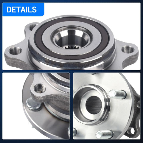 Close-up of Rear Wheel Hub and Bearing Assembly Pair for Subaru Outback Legacy 2005-2009, 5-Lug, ABS, 512293 Replacement