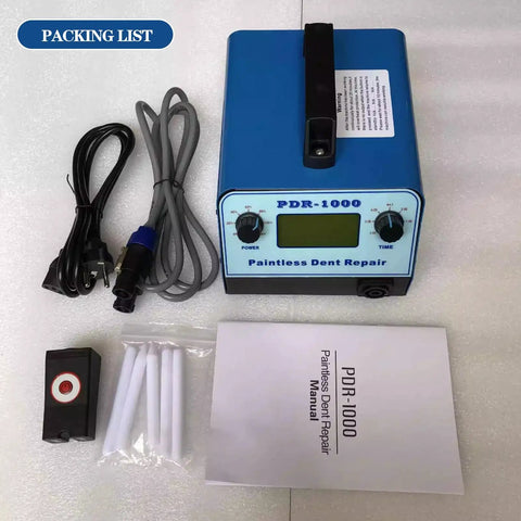 1000W Induction PDR Heater Dent Repair Kit With Digital Display For Paintless Dent Removal Car Dents Door Dings And Creases Hotbox Style Blue For Auto Body Dents Quick Repair with accessories and manual