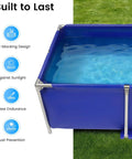 Foldable Canvas Fish Pond With Rustproof Stainless Steel Frame For Koi Prawns Fish And Lobster No Fuss Setup Portable Outdoor Aquarium showing water
