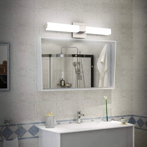 LED Bathroom Vanity Light 24 Inch Brushed Nickel Modern Fixture Over Mirror 6000K Cool White Daylight LED Vanity Light