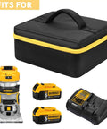 Top Reliable Canvas Tool Stash Designed For Dewalt 20V Max Xr Cordless Router Dcw600B And Makita Xtr01Z with power tools and compartments