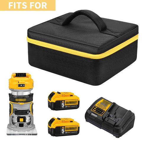 Top Reliable Canvas Tool Stash Designed For Dewalt 20V Max Xr Cordless Router Dcw600B And Makita Xtr01Z with power tools and compartments