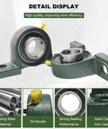 2 Pack UCP206-20 Pillow Block Bearing Set One And A Quarter Inch Mounted Pillow Block Bearings With Solid Cast Iron Base