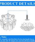 Clear Acrylic Faucet Handles Replacement Kit For D Shaped Two Handle Faucets 2 Pack With Screws And Index Buttons