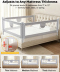 3 Piece Queen Size Toddler Bed Rails With Pocket And 360 Wraparound Protection Kidproof Lock For Safer Sleep