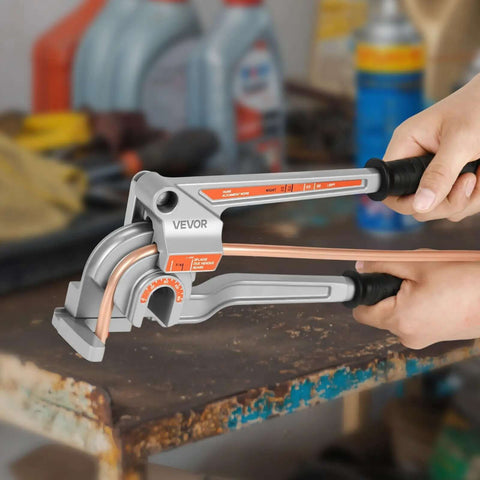 3 In 1 Tube Bender For Copper And Aluminum Pipes, Handy Manual Level Bending Tool being used on copper pipe