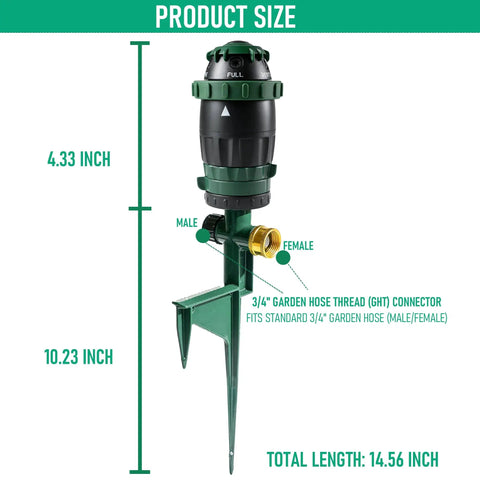 Gear Driven Sprinkler For Yard With 5 Pattern Rotary Coverage 360 Degree Sprinkler Head Spike Base Heavy Duty Lawn Irrigation