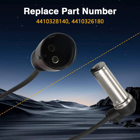2-pack truck ABS wheel speed sensor harnesses: black round 2-pin connector and silver cylindrical sensor.