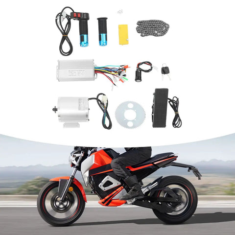 Beefy 1000W 36V Brushless DC Motor Kit With Sprocket Controller Foot Pedal Throttle And T8F Chain components and motorcycle