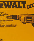 Drywall Screw Gun With Variable Speed And Reversible Drive 6.5 Amp Power For Drywall Decks And Heavy Gauge Steel Stud Framing Durable Metal Gear Housing Built As A Jobsite Workhorse DW276 box.
