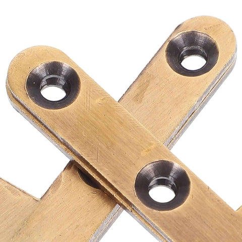 Close-up of bronze Beefed Up Heavy Duty Hidden Door Hinge Pivot Hardware in 2 Pack, showing concealed cabinet hinge details for secret doors.