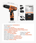 Cordless 5-In-1 Drill Driver Kit With Dual Speed, Quick-Change Chuck, Two Batteries, Charger, Tool Box, and Attachments