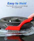Wire Brush Set 3 Piece Stainless Steel Brass Nylon Brushes With Curved Handle cleaning stove top