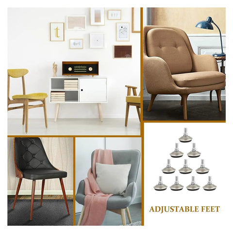 Heavy Duty Furniture Levelers With Floor Protection Adjustable Leveling Feet For Uneven Floors Say Goodbye To Wobble And Vibrations 20 Piece Set Durable Nylon Base Quiet And Easy Install on chairs and cabinets