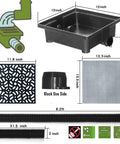 Gutter Downspout Extensions With 12x12 Catch Basin, Low Profile Design, Flexible Pipe Extends From 2.5ft To 8.2ft, No Dig French Drain Alternative