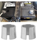 Heavy Duty Car Battery Terminal Adapters Slick Pure Lead Post Shims shown next to car battery for secure electrical connections.