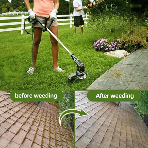 Person using Heavy Duty Steel Wire Trimmer Head For 5mm Aperture Universal Replacement With 6 Blades Beast Brush Cutter For Garden