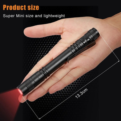 4 Piece Red Light Flashlights Red LED Pen Light Compact Torch For Night Astronomy Aviation Observation And Beach Safety