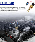 Premium Car Engine Coolant Temperature Sensor With Plug And Play Pigtail Cable Direct Swap Water Temp Probe in engine bay installation.