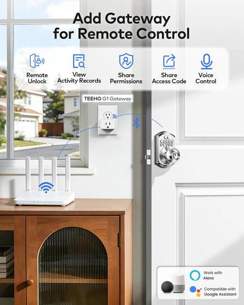 Satin Nickel Smart Keypad Door Lock With Handle Dropping No Sweat Keyless Entry Security To Your Front Door with app control shown.