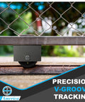 Beefy Heavy Duty Cast Iron V Groove Wheel 4 Inch By 1.5 Inch installed on sliding gate track with steel housing visible